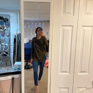 Green pull over hoodie